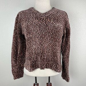 Carolyn Taylor Petite Cropped Long Sleeve Sweater Top EUC